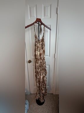 VTG halter maxi dress bias cut